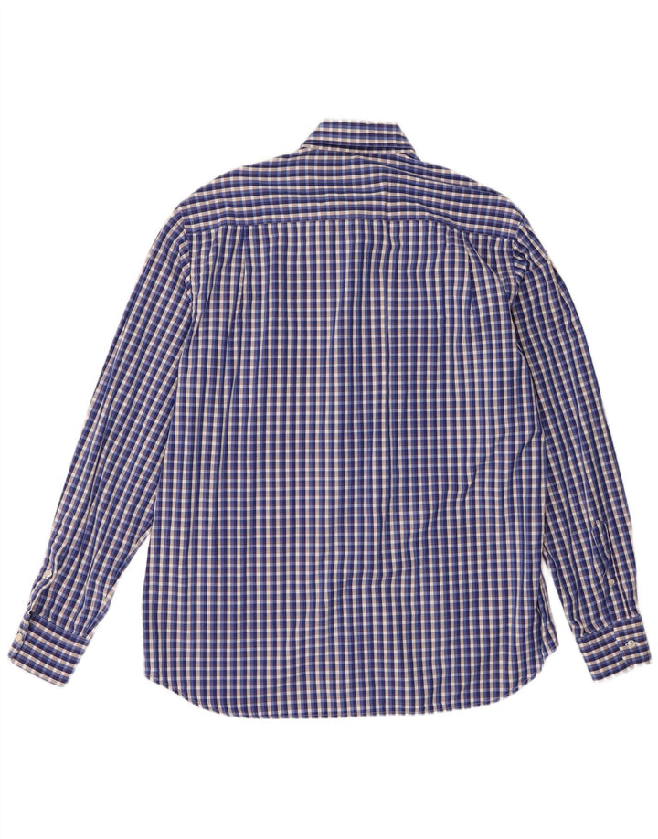 Paul & Shark Herrenhemd, Größe 42, groß, blau kariert, Baumwolle