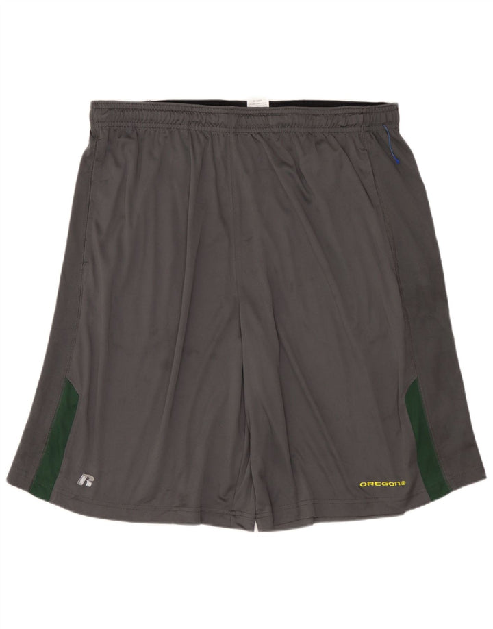 RUSSELL ATHLETIC Herren-Sportshorts 2XL Graues Colourblock-Polyester