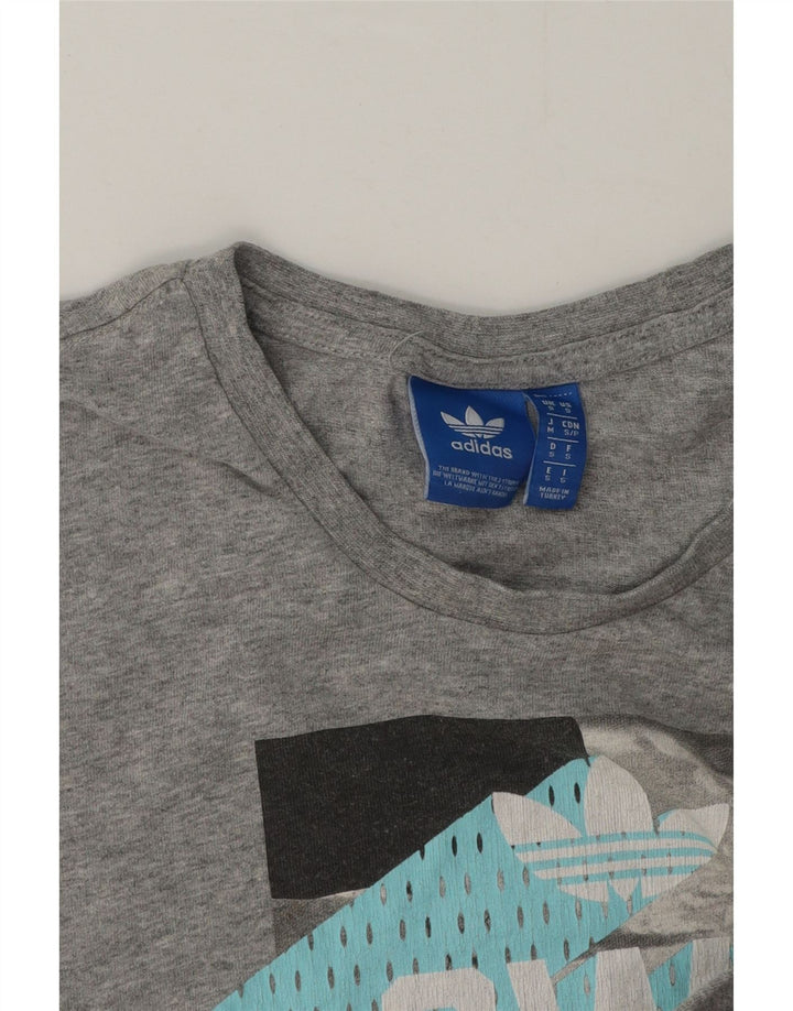 Adidas Herren Grafik T-Shirt Top Small Grau meliert