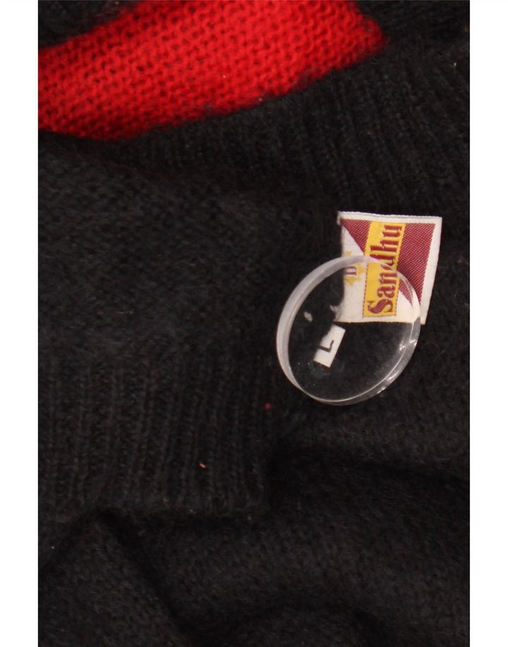 Sandhu Rollkragenpullover für Herren, groß, rot, Farbblock