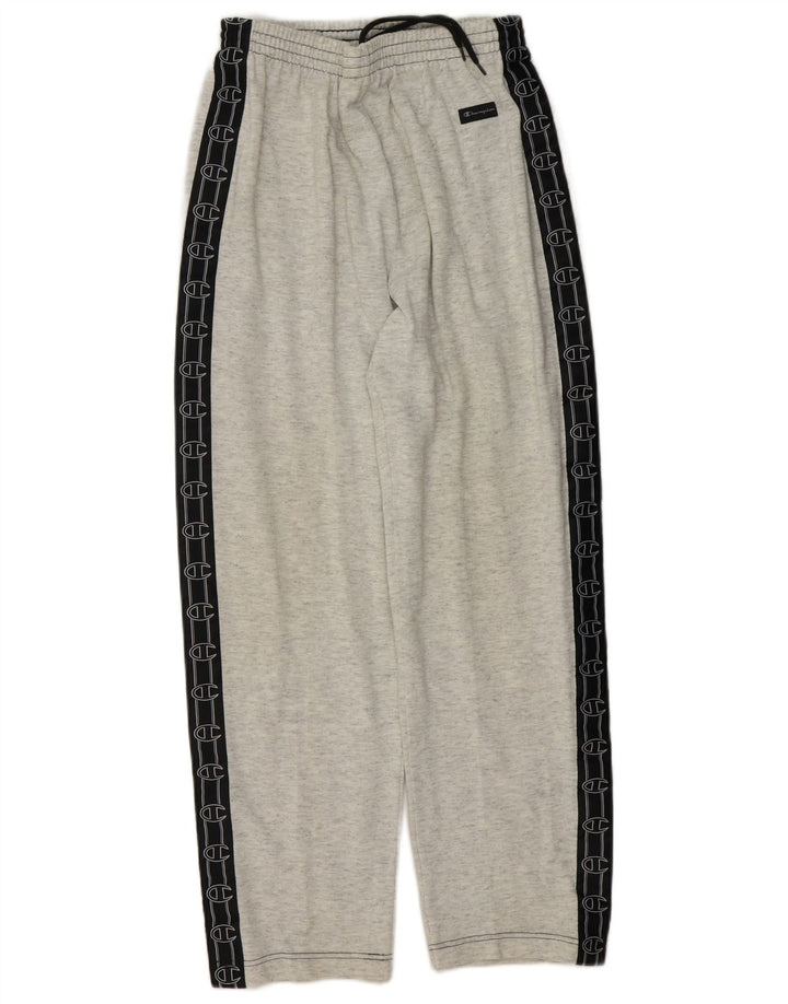 CHAMPION Mens Graphic Tracksuit Trousers Large  Grey Colourblock Cotton