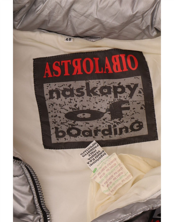 Astrolabio Herren Wattierte Weste IT 48 Medium Silber Polyamid