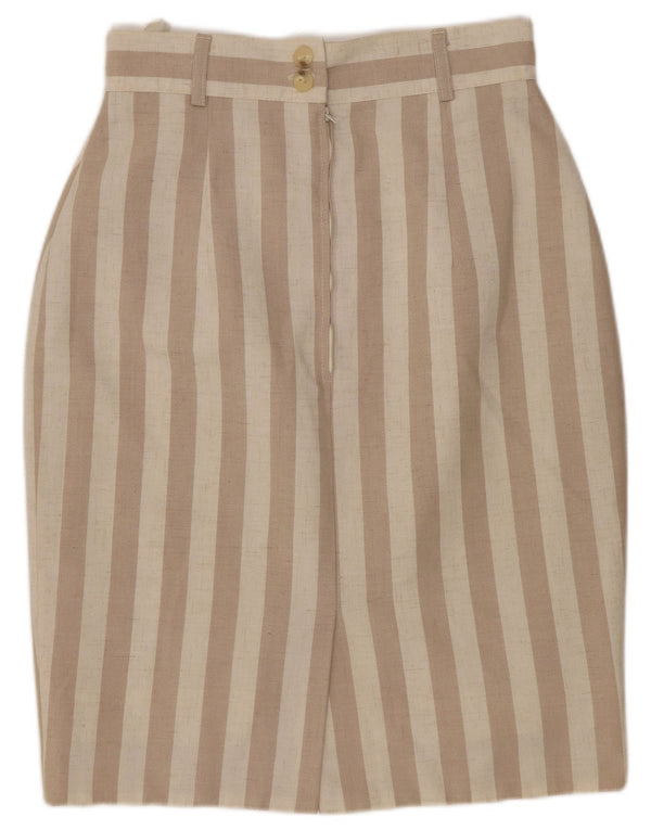 St. Bernard Damen-Bleistiftrock mit hoher Taille, UK 10, Größe S, W22, Beige gestreift