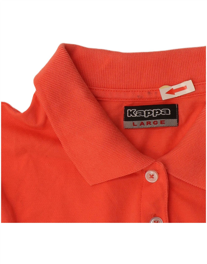 Kappa Damen Poloshirt UK 16 Large Orange Baumwolle