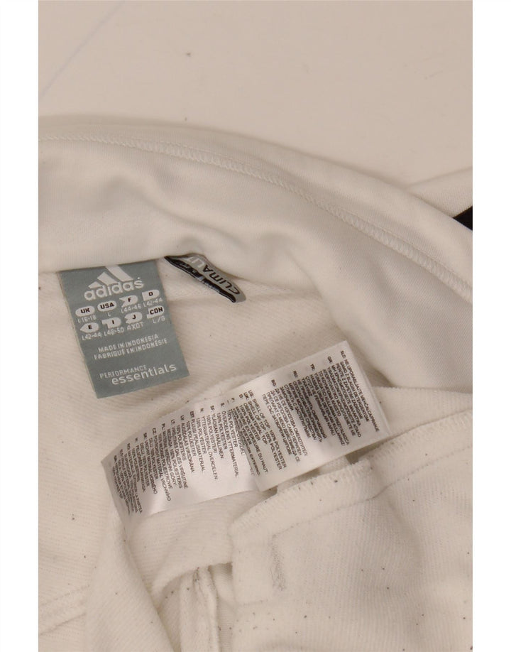 ADIDAS Damen Climalite Trainingsanzug Top Jacke UK 16/18 Large Weiß