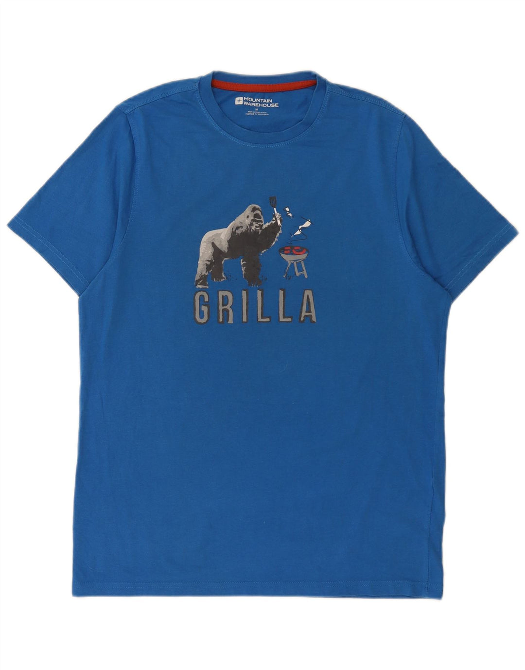 Mountain Warehouse Herren-T-Shirt mit normaler Grafik, mittelblaue Baumwolle