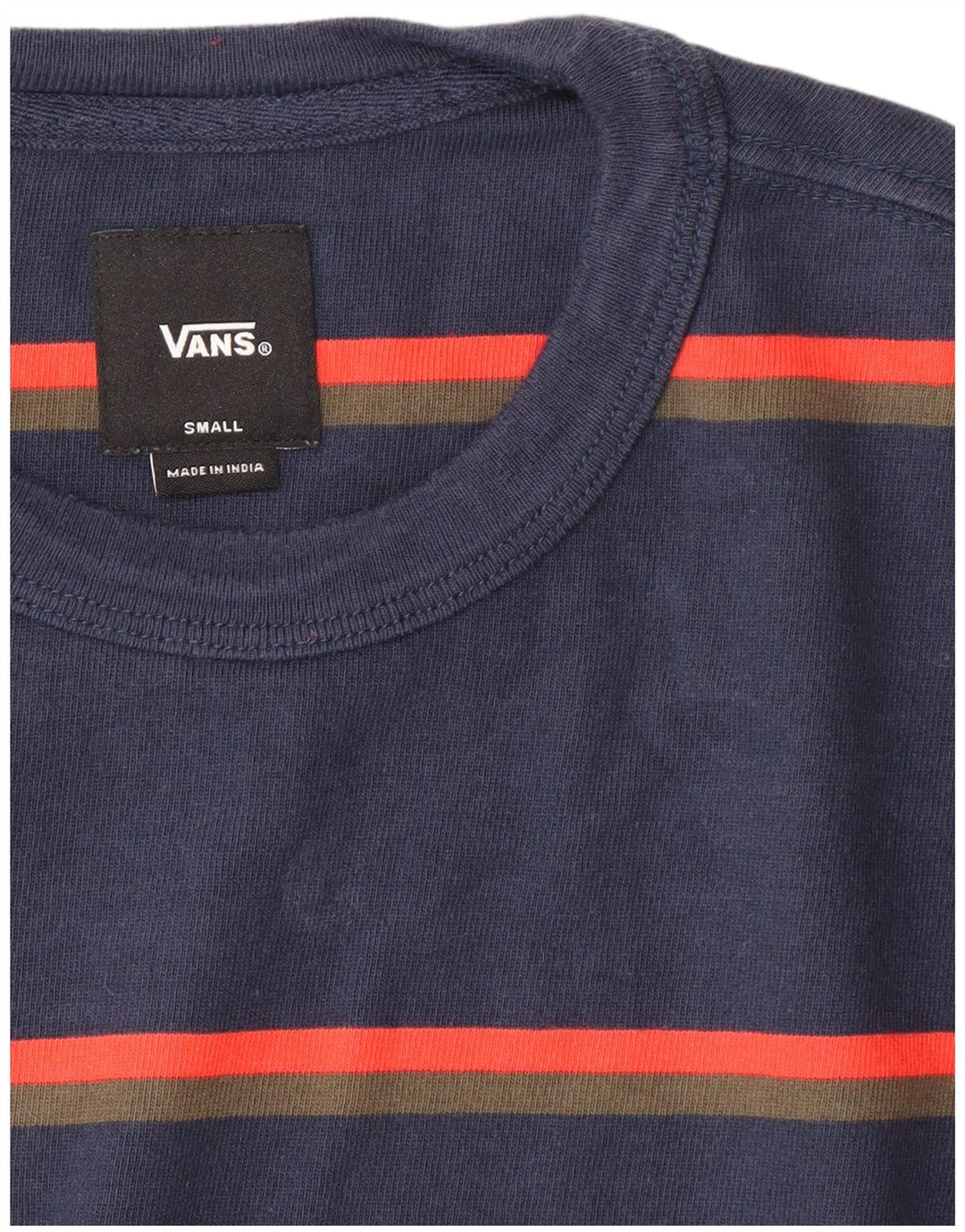VANS Herren-Oberteil, langärmelig, klein, Marineblau gestreift