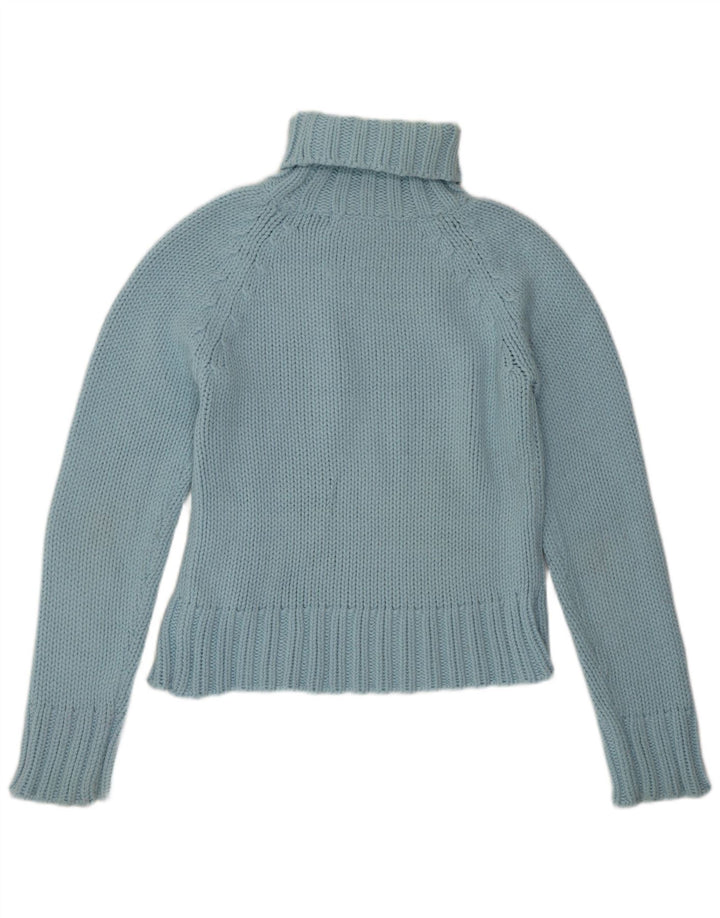 Rollkragenpullover für Damen von Zara, Gr. 44, Größe L, Blau, Acryl