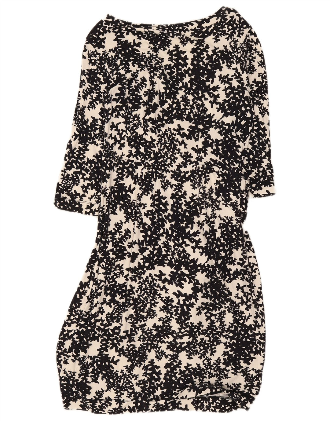 Hobbs Damen-Basic-Kleid mit 3/4-Ärmeln, Größe S, Schwarz, Blumenmuster, Viskose