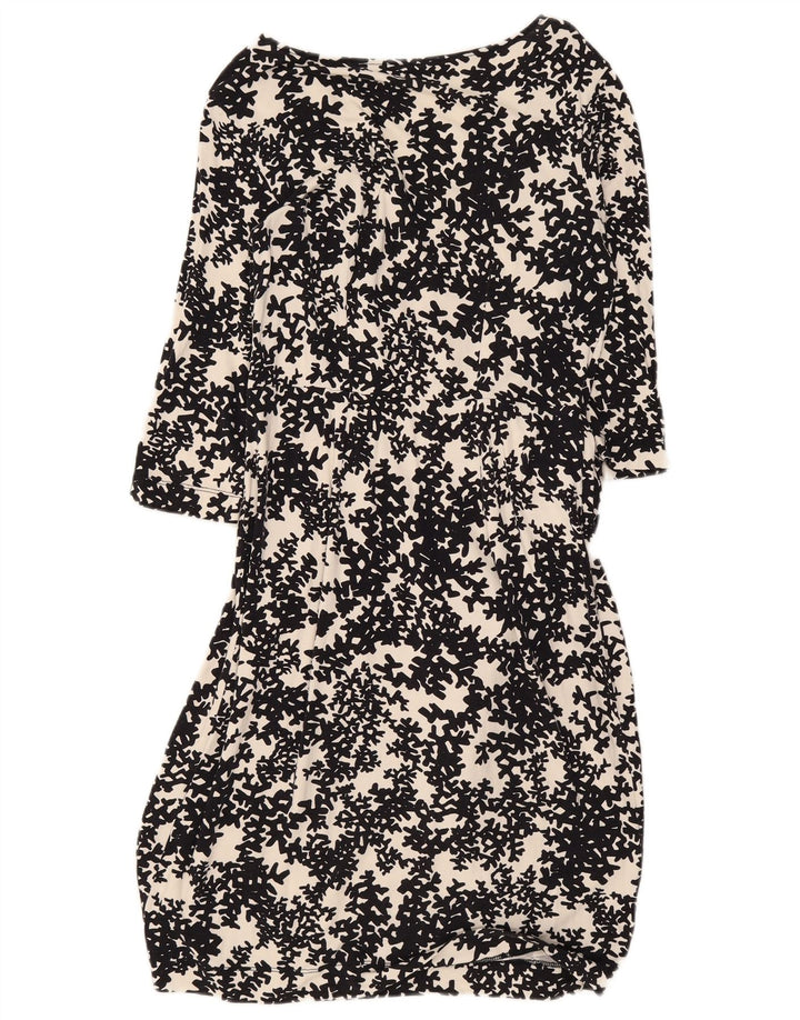 Hobbs Damen-Basic-Kleid mit 3/4-Ärmeln, Größe S, Schwarz, Blumenmuster, Viskose