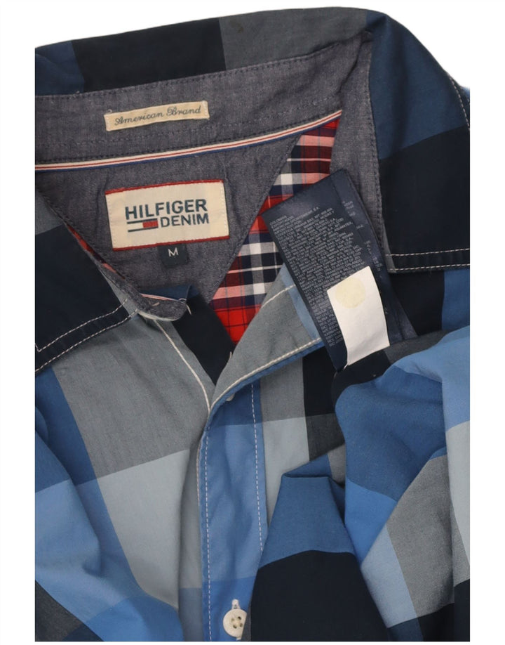 TOMMY HILFIGER Mens Shirt Medium Blue Check Cotton