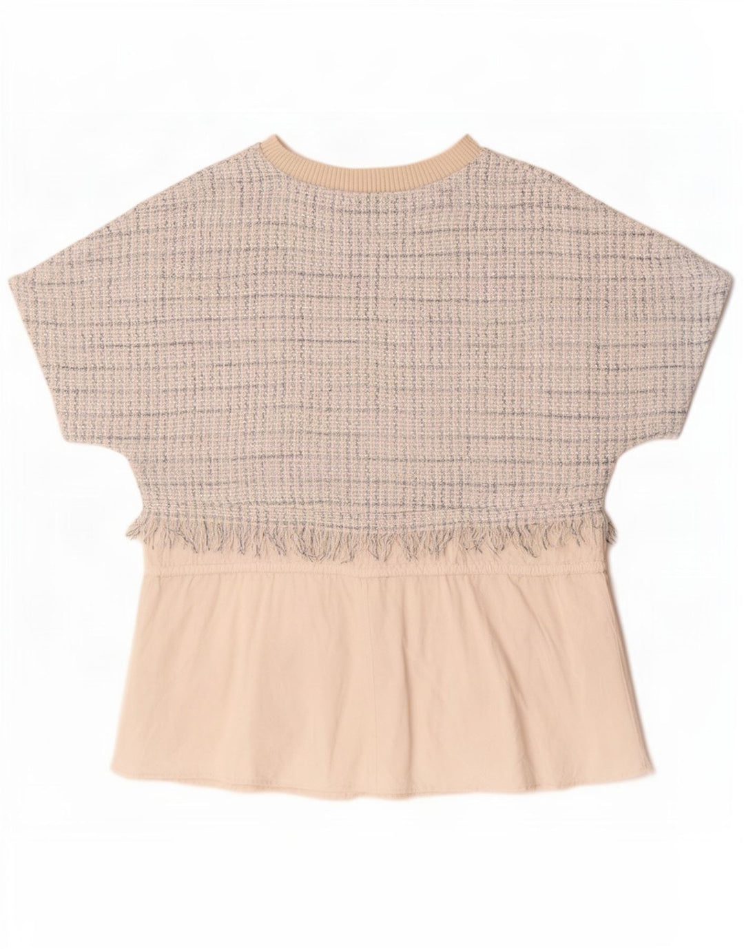 Zara Damen-Blusenoberteil, UK-Größe 44, Mittelweiß, kariert