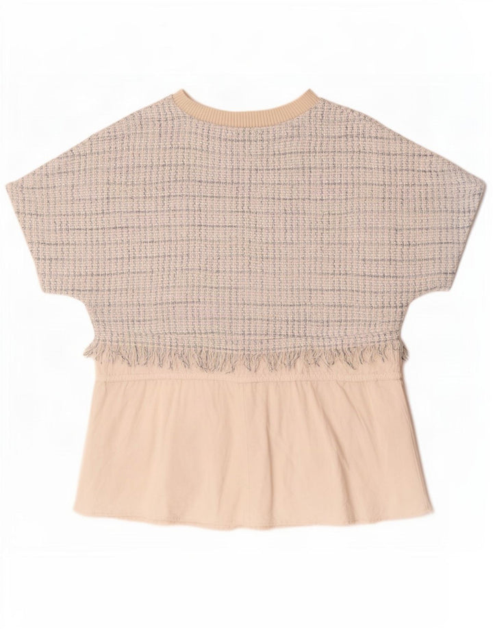 Zara Damen-Blusenoberteil, UK-Größe 44, Mittelweiß, kariert