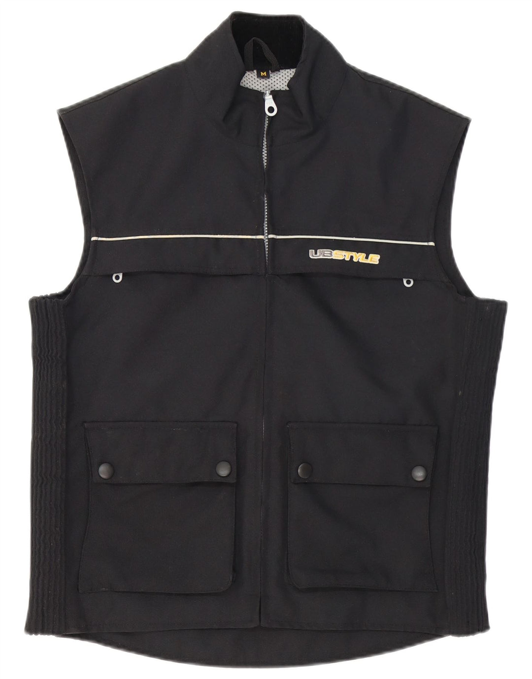 Vintage Herren Utility Gilet UK 38 Medium Schwarz
