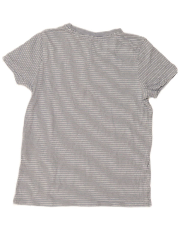 Levi's Damen T-Shirt Top UK 10 Small Blau gestreift aus Baumwolle