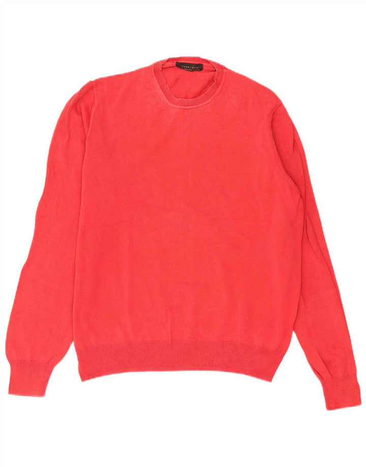 Zara Herren-Pullover mit Rundhalsausschnitt, Größe L, Rot