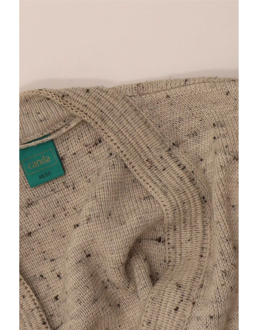 Canda Herren-Cardigan-Pullover IT 48/50 Mittelgraues geometrisches Acryl