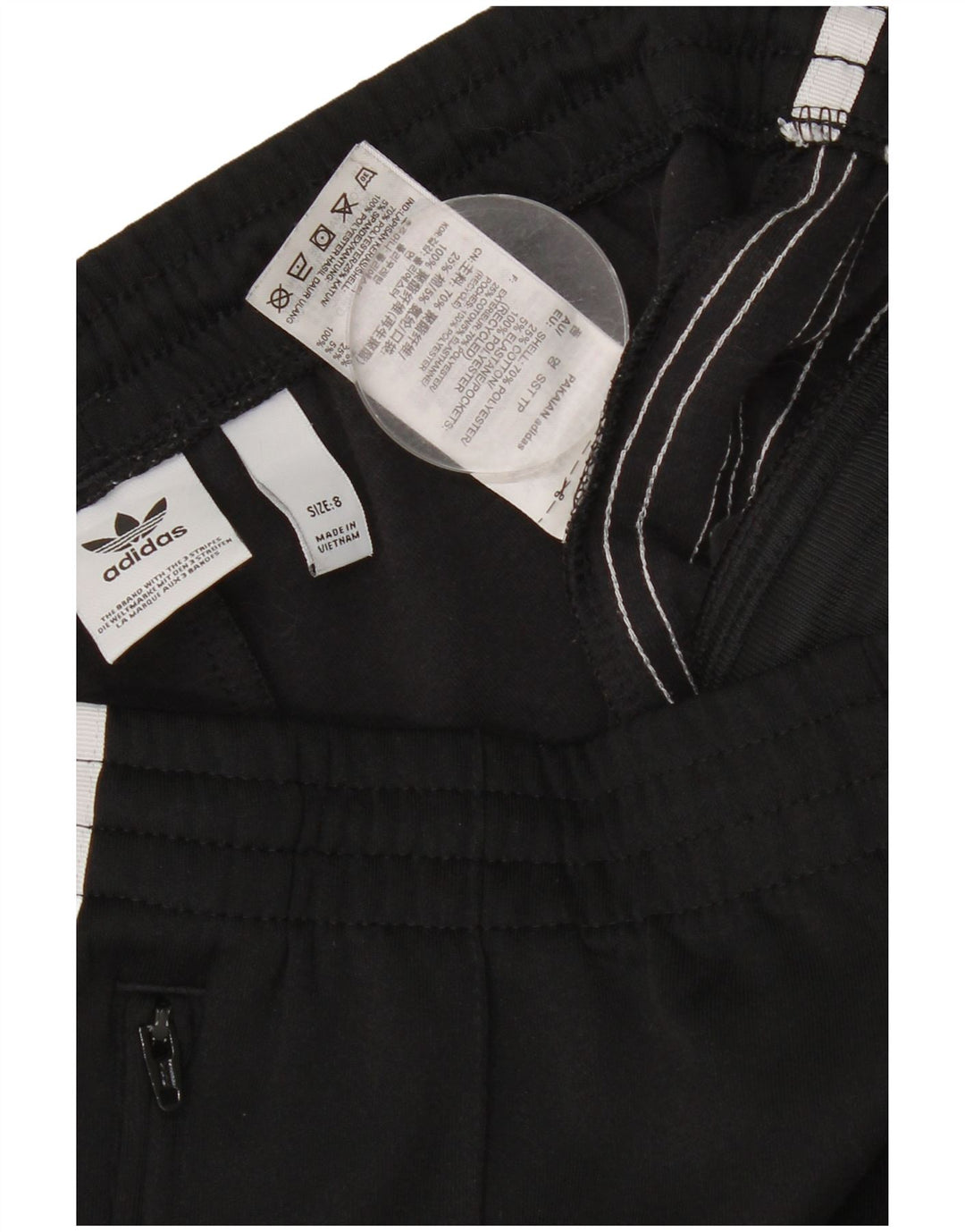 ADIDAS Damen Trainingshose UK 8 Small Schwarz Polyester