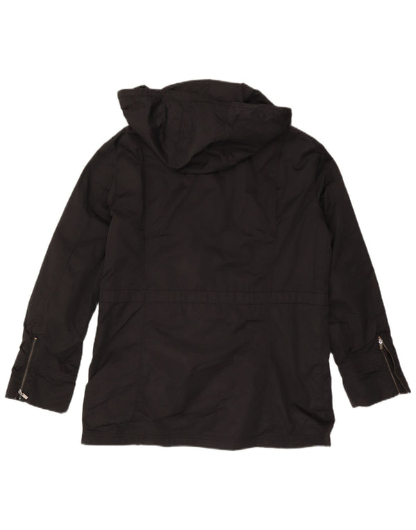 Zara Damen-Parka mit Kapuze, UK 18, XL, Schwarz, Baumwolle