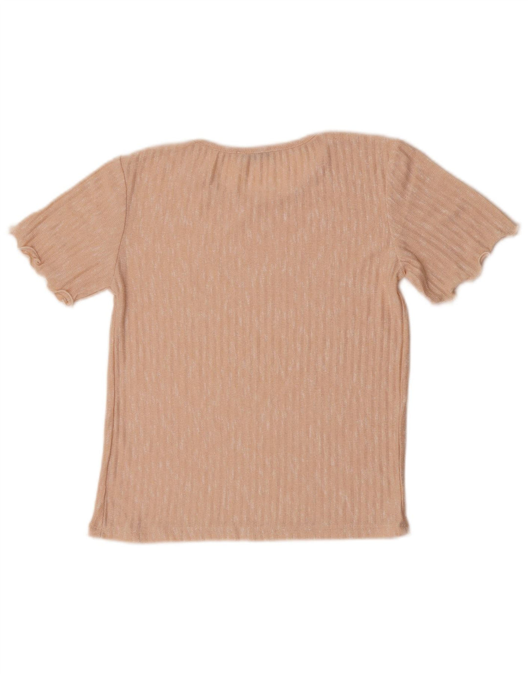 Zara Damen Crop T-Shirt Top UK 12 Mittelrosa meliert