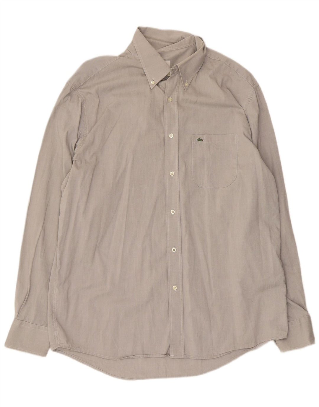 Lacoste Herren-Hemd mit normaler Passform, Größe 44, XL, graue Baumwolle