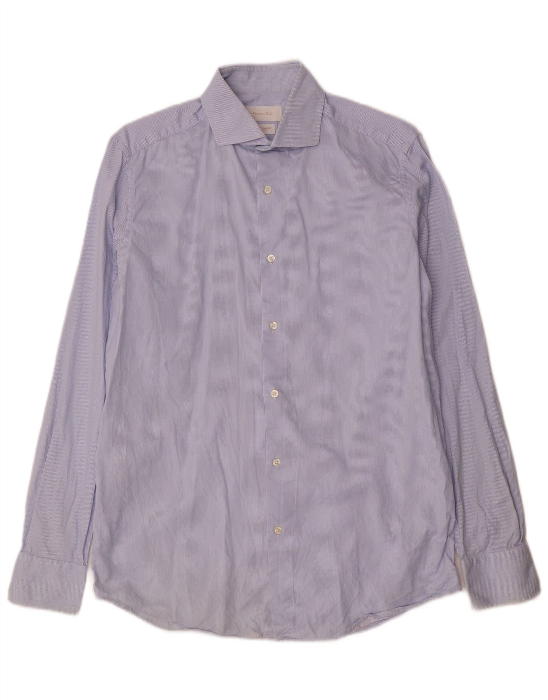 Massimo Dutti Herrenhemd Größe 39 15 1/2 Mittelblauer Nadelstreifen