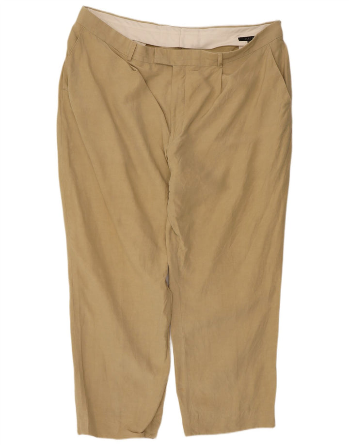 Jaeger Gerade geschnittene Herrenhose W44 L26 Beige Seide