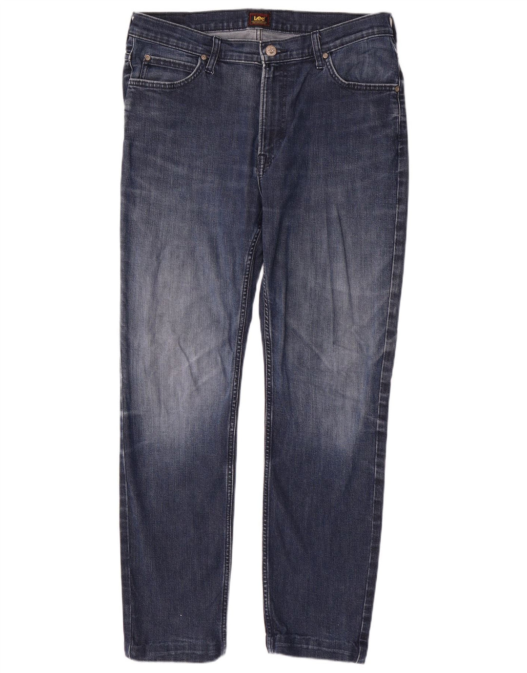 Lee Herren Rider Straight Jeans W34 L30 Blaue Baumwolle