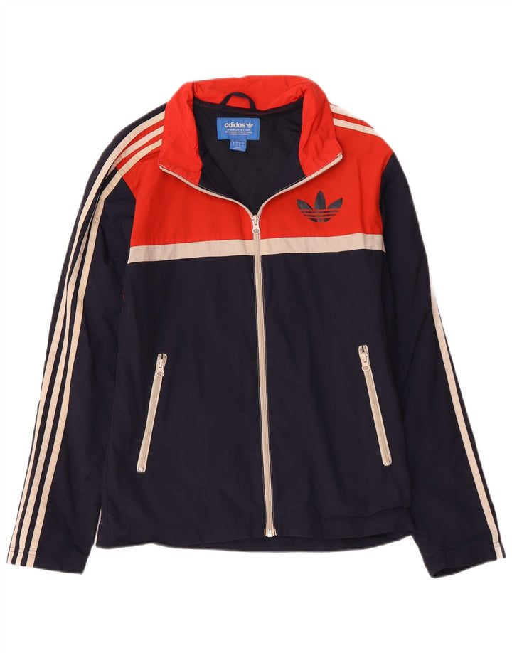 Adidas Herren-Trainingsanzug mit grafischem Oberteil, Größe S, Marineblau, Farbblock