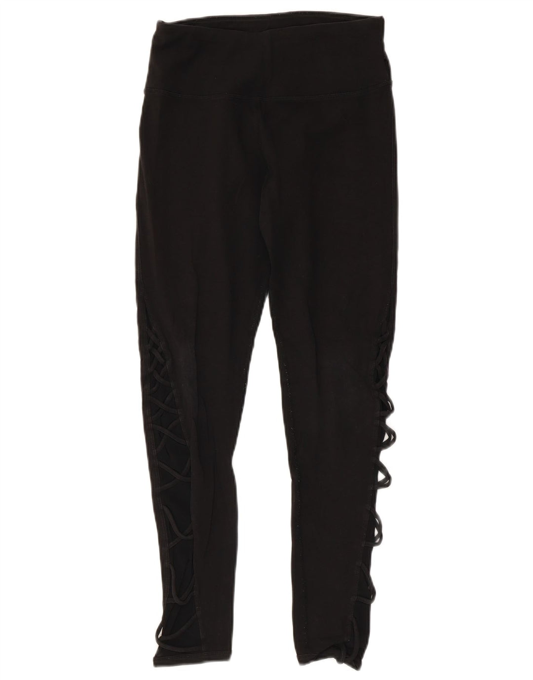 CALVIN KLEIN Damen Grafik-Leggings UK 10 Small Schwarz Baumwolle