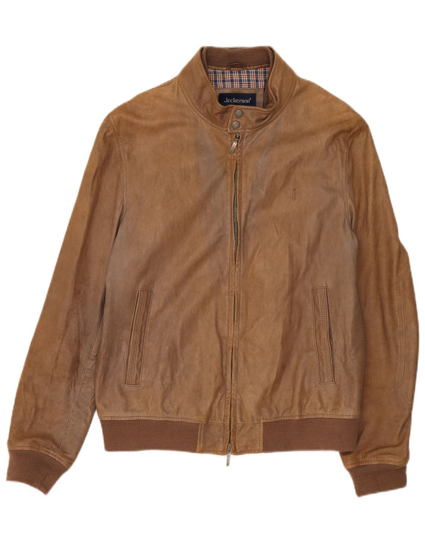 Jeckerson Herren Lederjacke UK 42 XL Braun