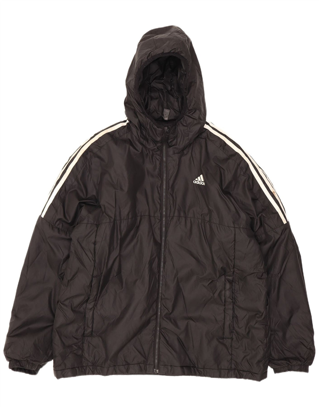 Adidas Herren Kapuzenjacke, gepolstert, UK 42, XL, Schwarz, Polyester