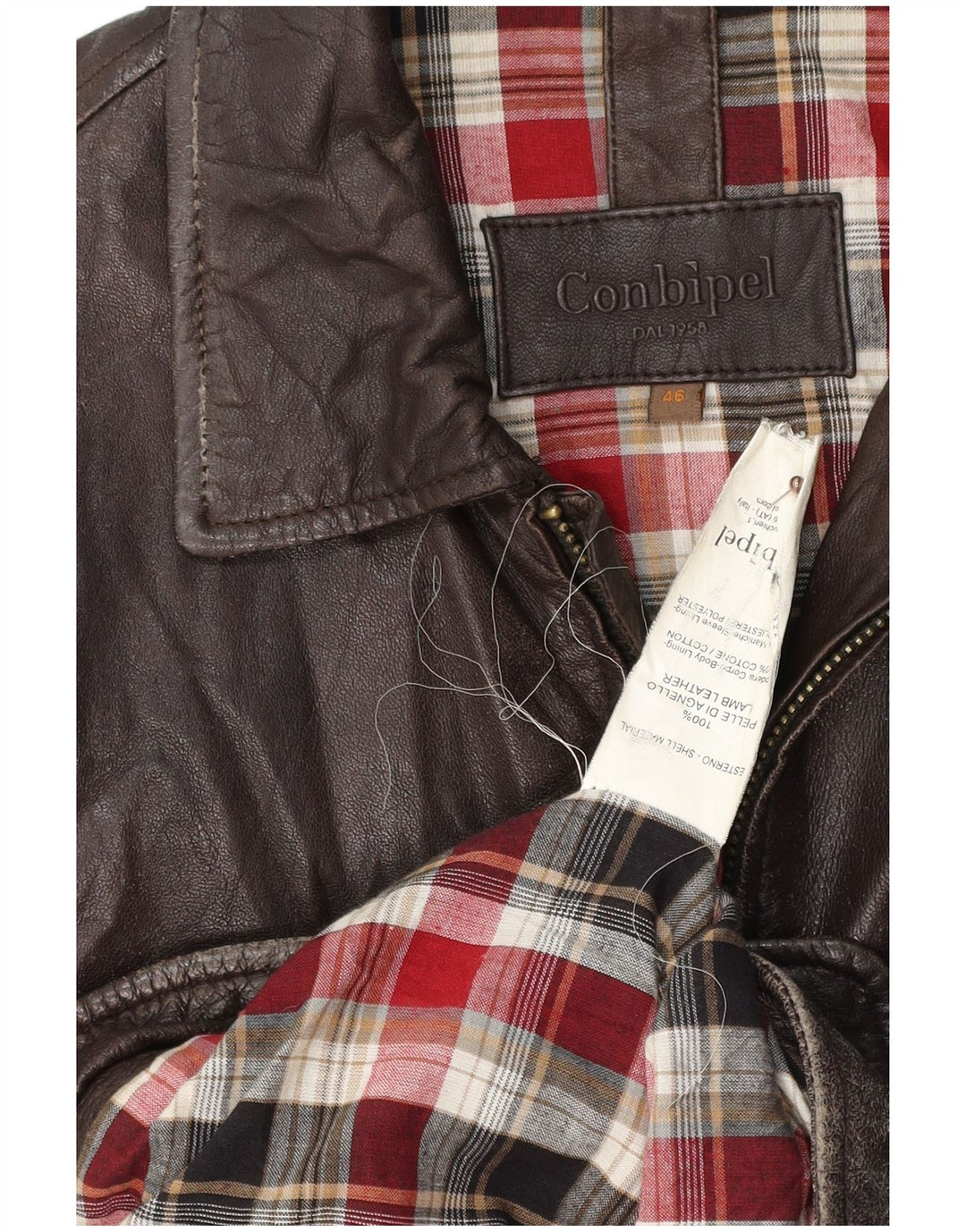 CONBIPEL Herren Lederjacke IT 46 Kleines braunes Leder