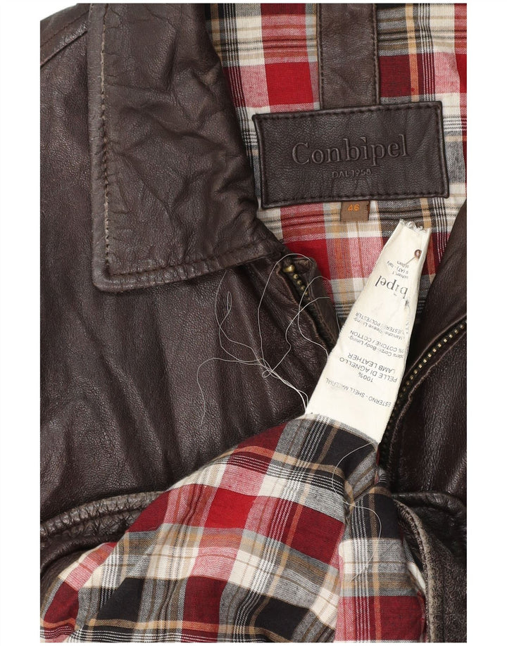 CONBIPEL Herren Lederjacke IT 46 Kleines braunes Leder