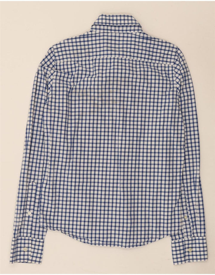 Hollister Herren-Hemd, klein, blau, Gingham-Baumwolle