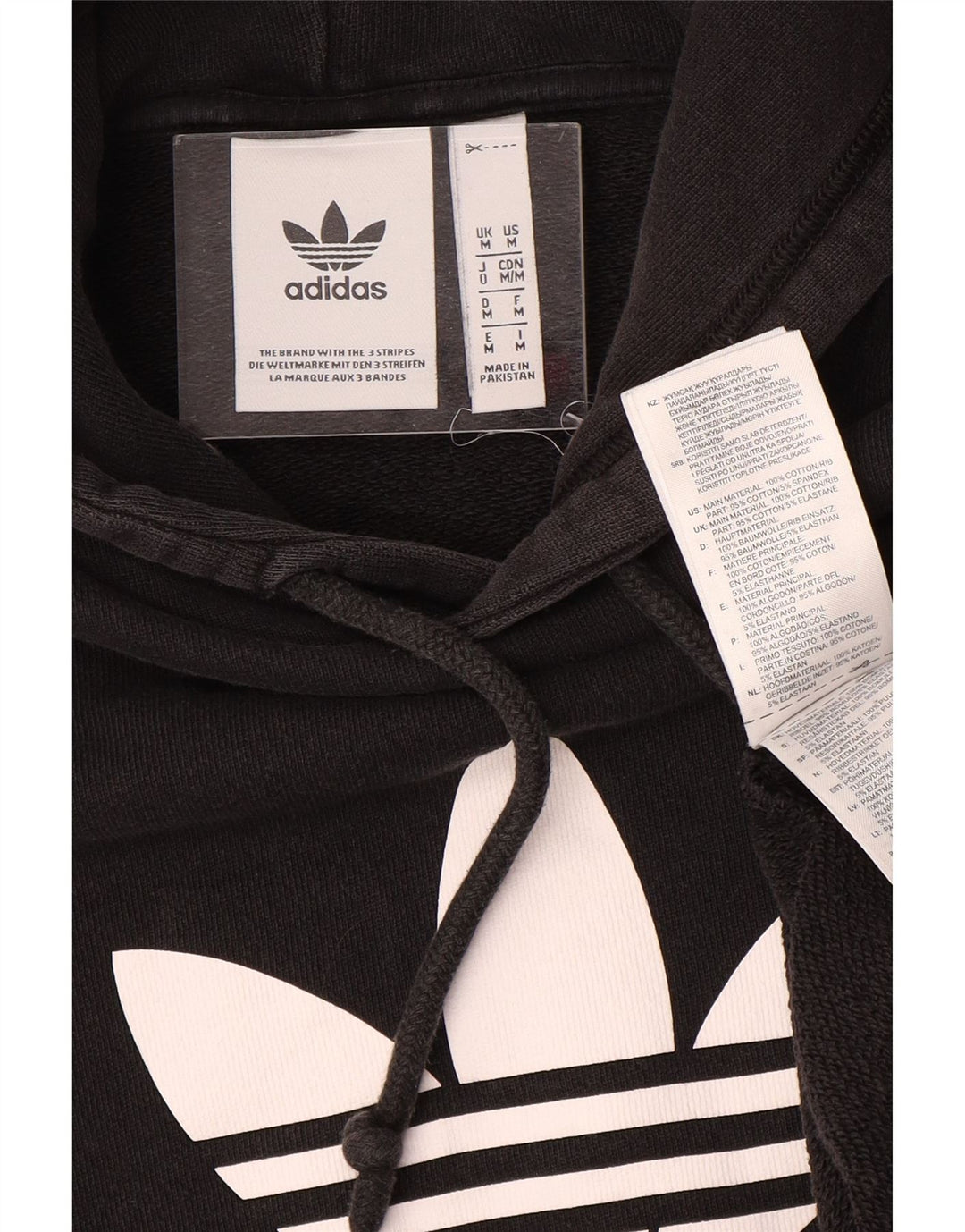 Adidas Herren Graphic Hoodie Pullover Mittelschwarze Baumwolle