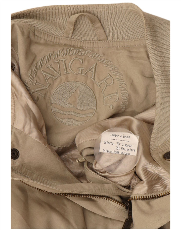 Navigare Herren Bomberjacke UK 42 XL Beige Viskose