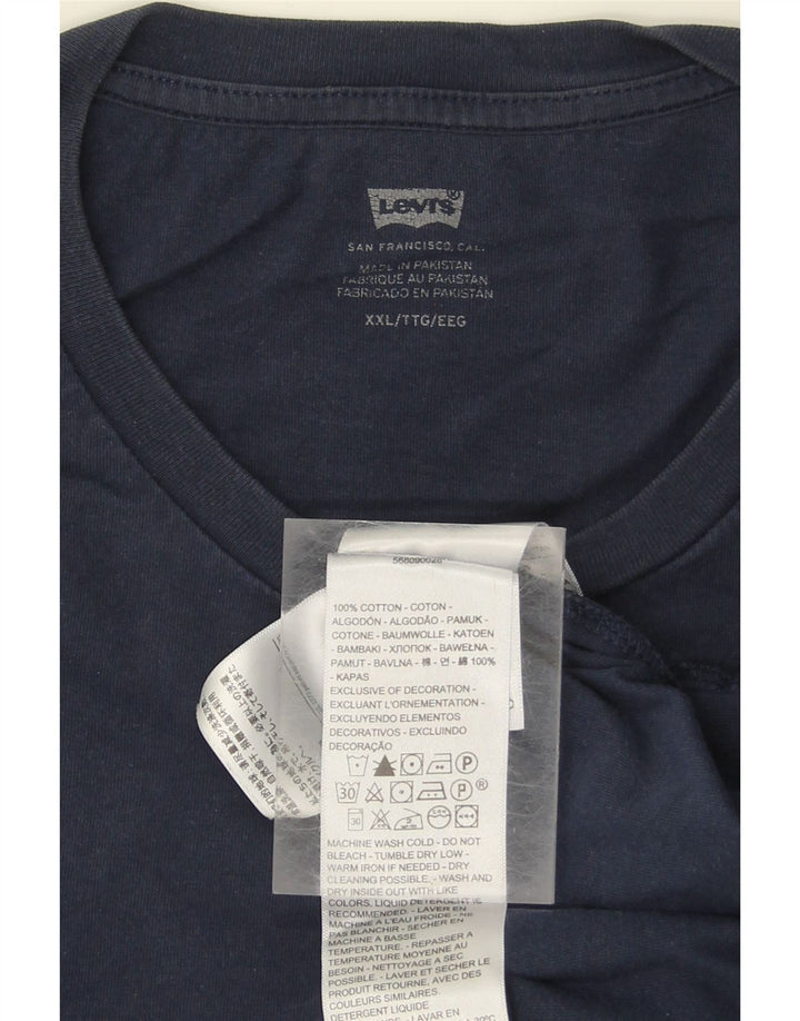 LEVI'S Mens T-Shirt Top 2XL Navy Blue Cotton Vintage Levi's and Second-Hand Levi's from Messina Hembry 