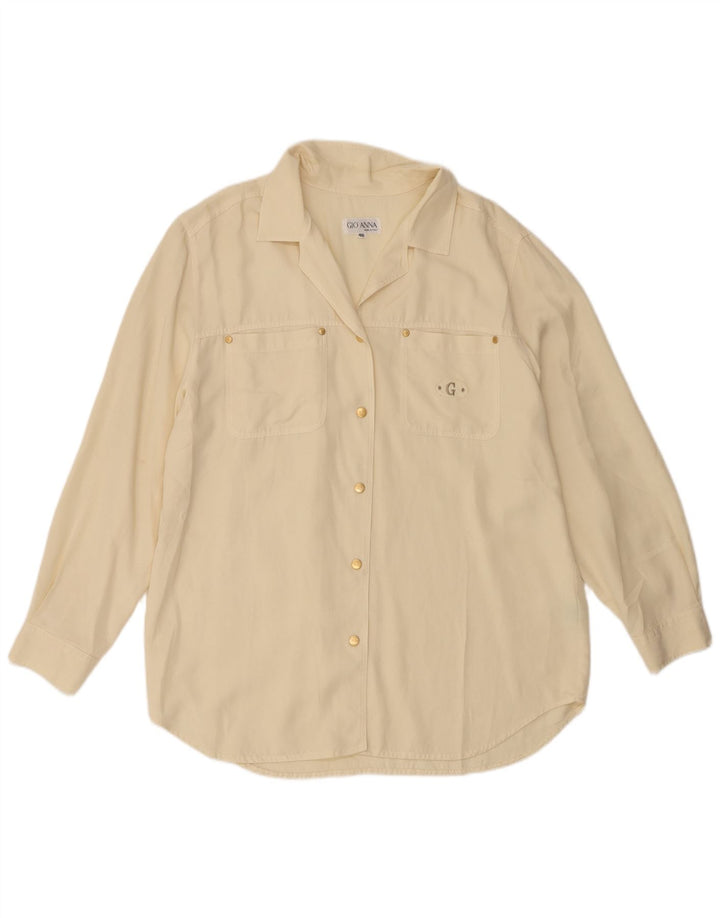 Gio Anna Damen-Hemd IT 46 Large Off White Tencel