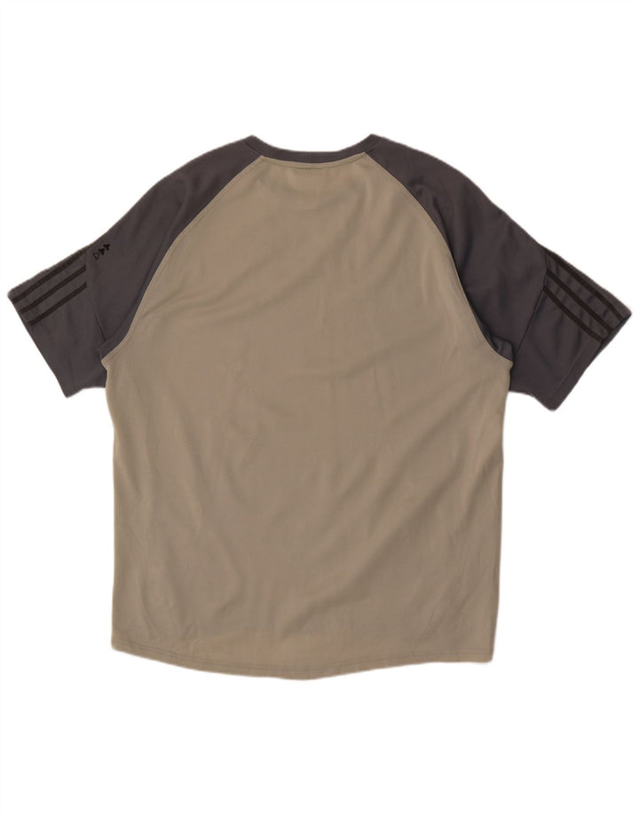 Adidas Herren T-Shirt Top Large Grau Colourblock Polyester
