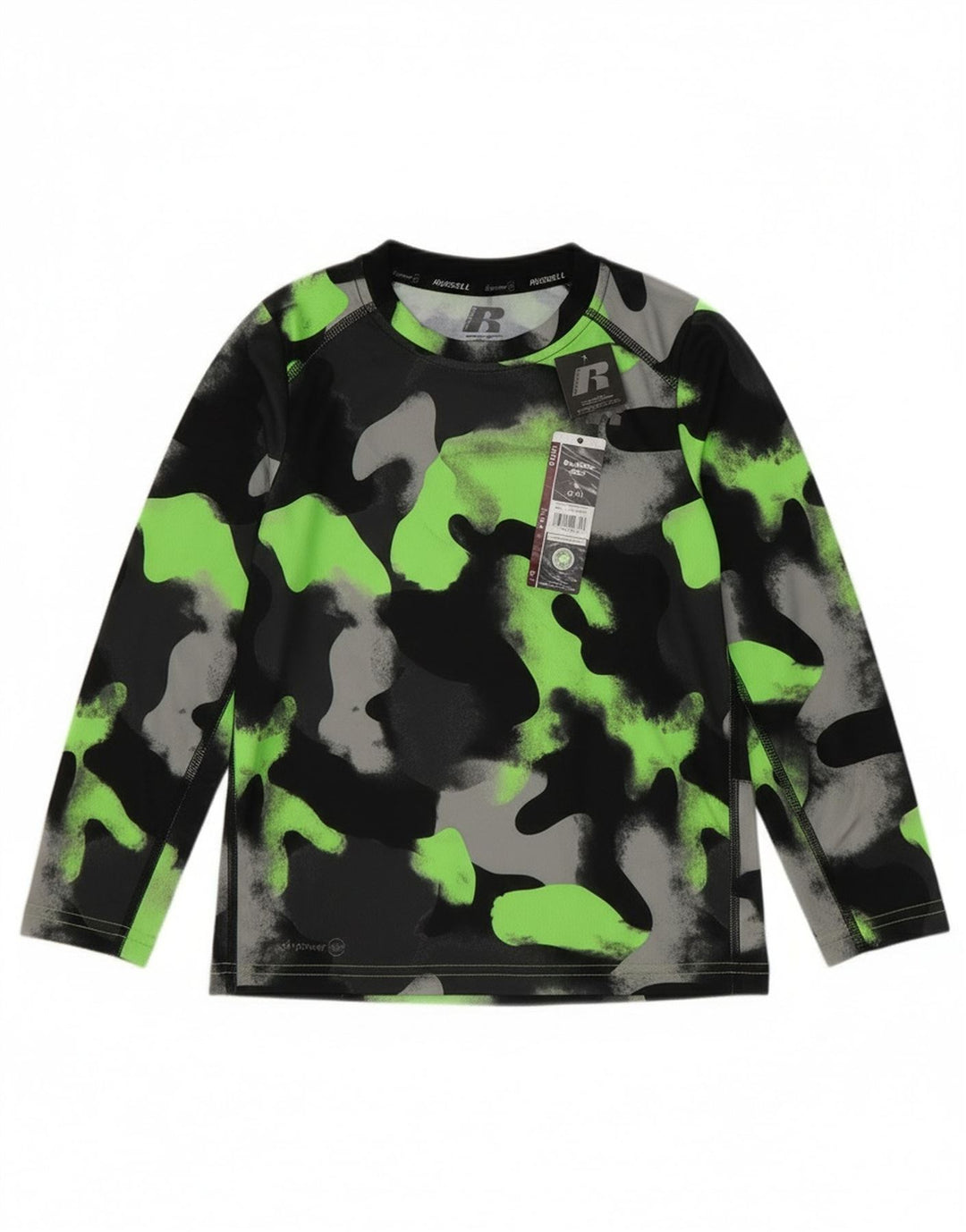 Russell Athletic Dri-Power-Oberteil für Jungen, langärmelig, 6–7 Jahre, Größe S, Schwarz