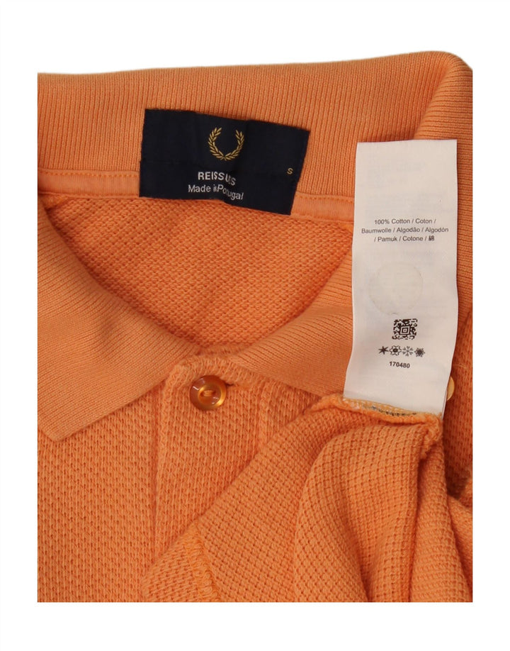 FRED PERRY Mens Polo Shirt Small Orange Cotton