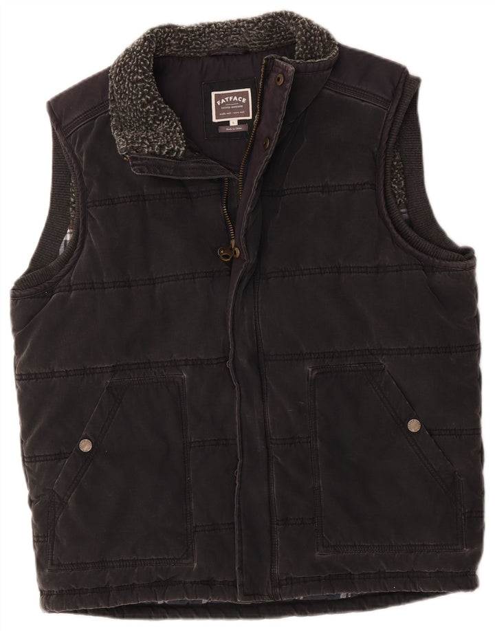 Fat Face Herren Wattierte Weste UK 40 Large Grau Baumwolle