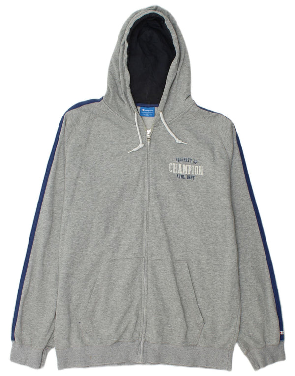 CHAMPION Herren-Kapuzenpullover mit grafischem Reißverschluss, 2XL, Grau