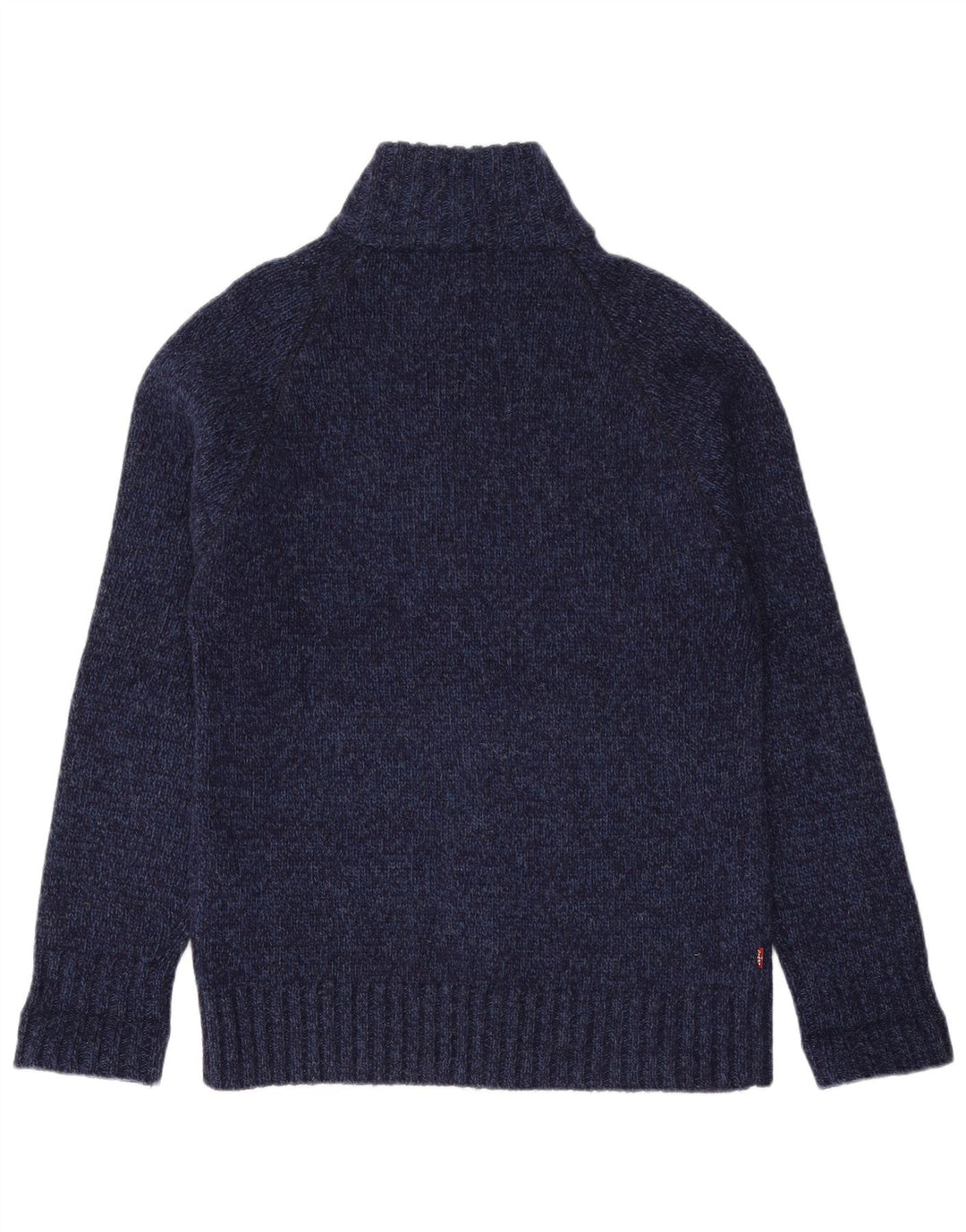 LEVI'S Herren-Cardigan-Pullover aus mittelblauer, melierter Wolle