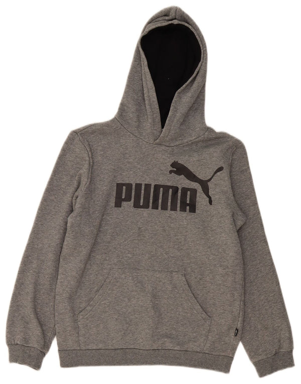 Puma Kapuzenpullover mit Grafik für Jungen, 11–12 Jahre, grau gefleckte Baumwolle