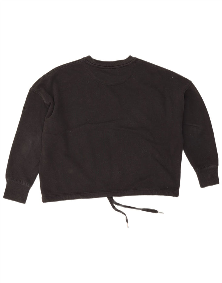 Calvin Klein Womens Golf Crop Oversized Top 3/4 Ärmel UK 10 Small Schwarz