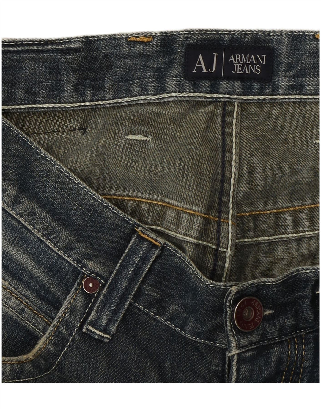 Armani Damen Bootcut Jeans W30 L32 Blaue Baumwolle