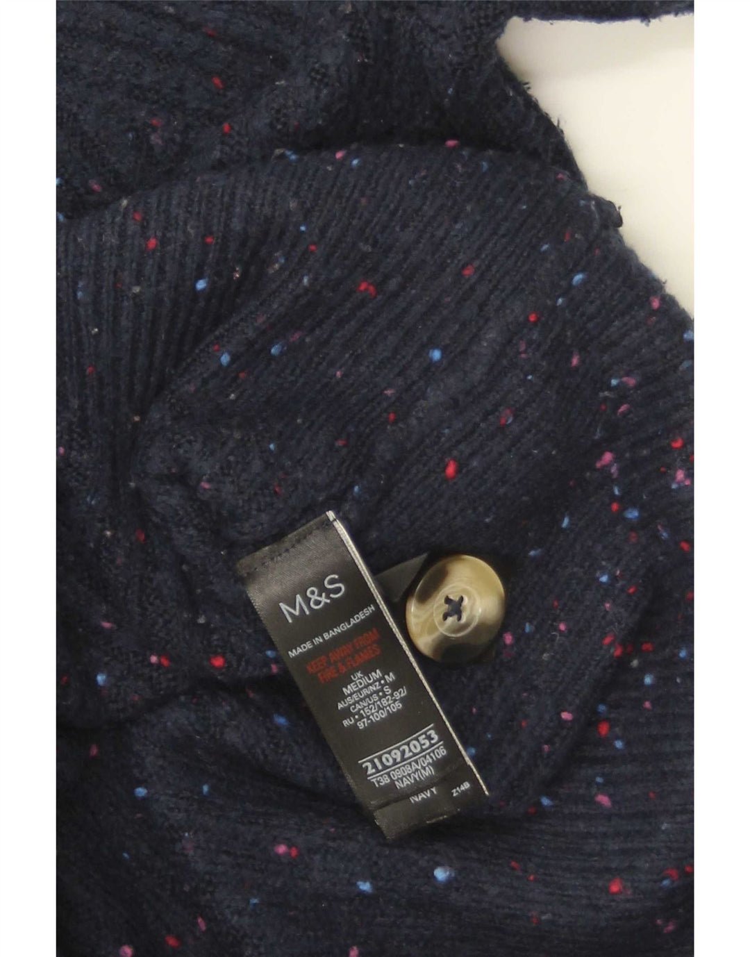 Marks & Spencer Damen-Cardigan-Pullover UK 14 Medium Navy Blue Meliert