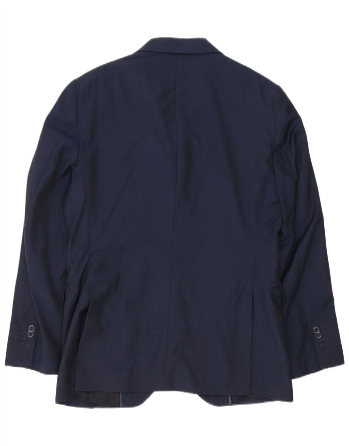 Massimo Dutti Herren-Blazer mit 2 Knöpfen, IT 48, mittelmarineblaue Wolle